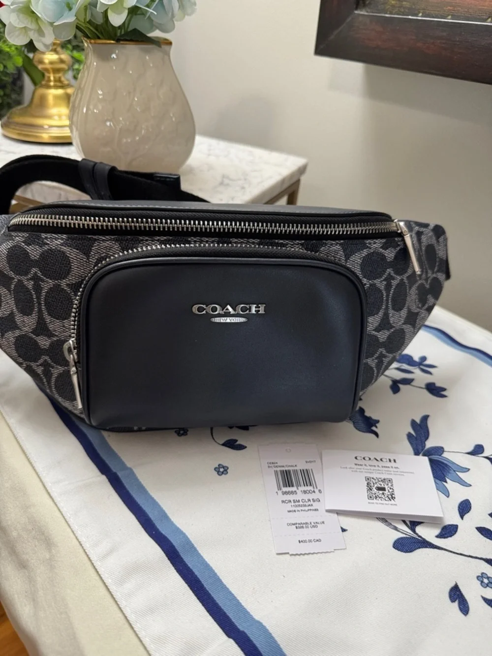 Coach Racer Small Belt Bag in Signature Canvas and Leather NWT